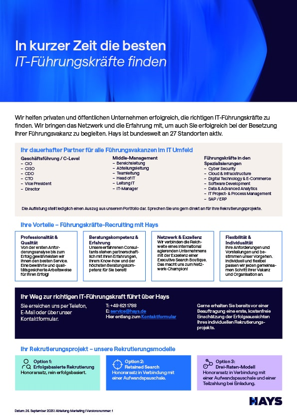 Factsheet Executive Search IT Factsheet Executive Search IT