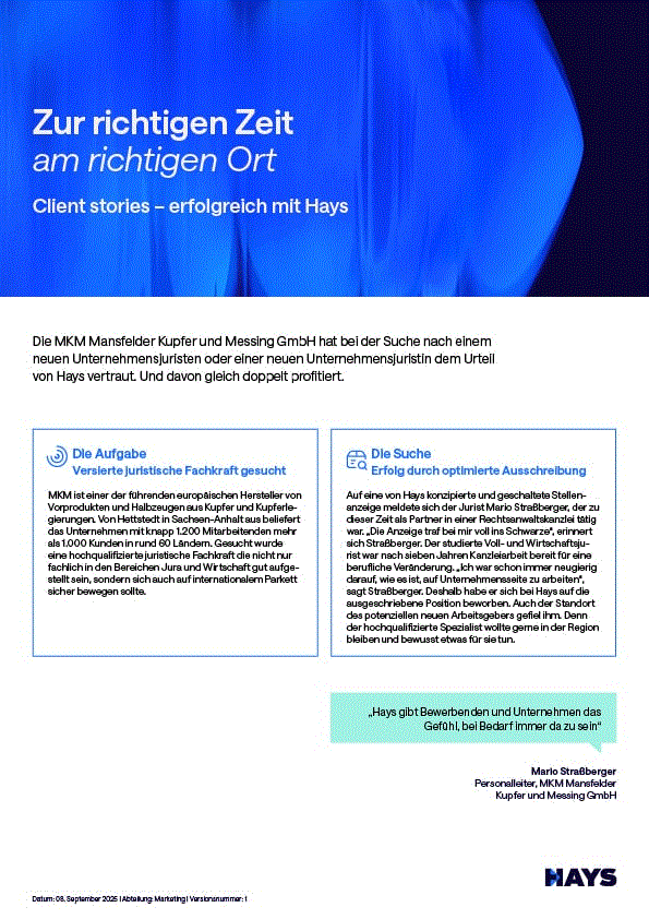 Client Story der Mansfelder Kupfer und Messing GmbH