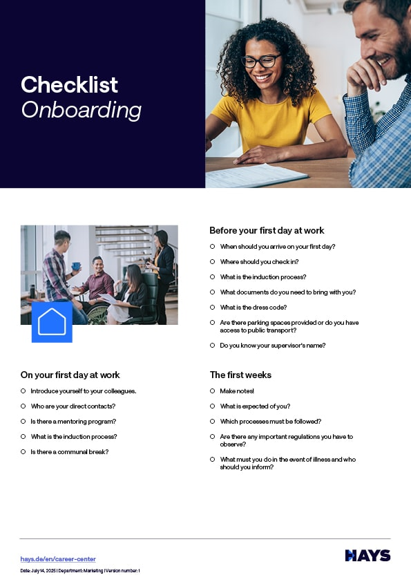 Checkliste Onboarding