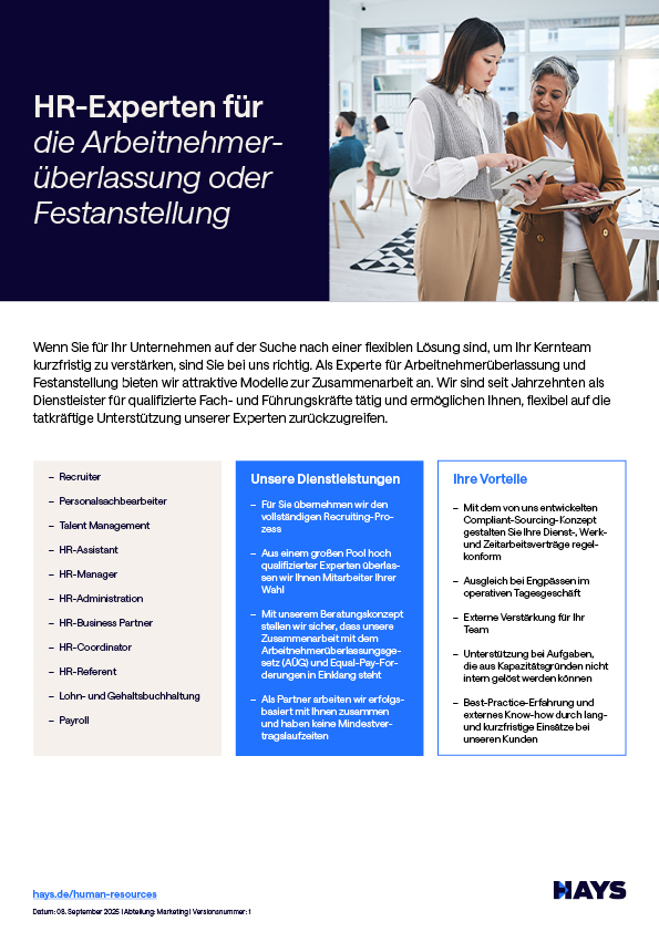 Hays fact sheet temporary or permanent employment in human resources Hays fact sheet temporary or permanent employment in human resources
