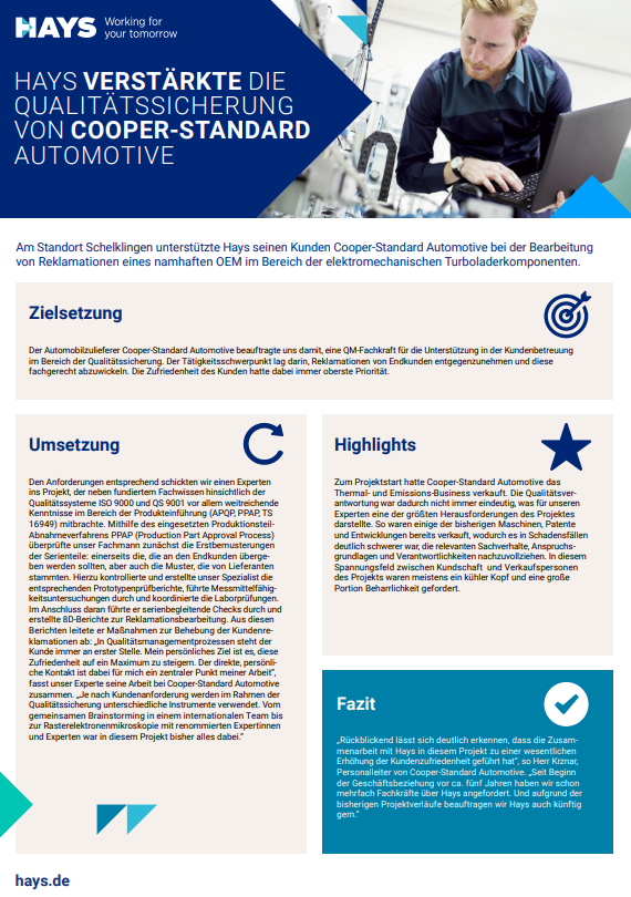 Success Story bei Cooper-Standard Automotive Success Story bei Cooper-Standard Automotive