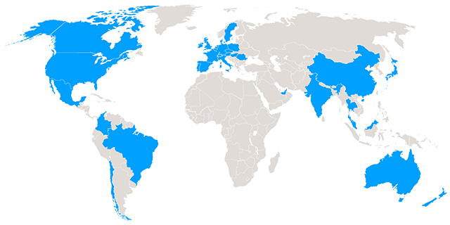 Hays weltweit - Weltkarte