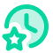 Icon - Hellgrüne Uhr mit Stern