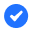 Icon - Lightblue Kreis mit weißen Haken