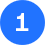 Icon - Number 1 on circle in azure blue