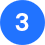 Icon - Number 3 on circle in azure blue