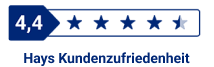 Hays Kundenzufriednheit - 4,4 Sterne