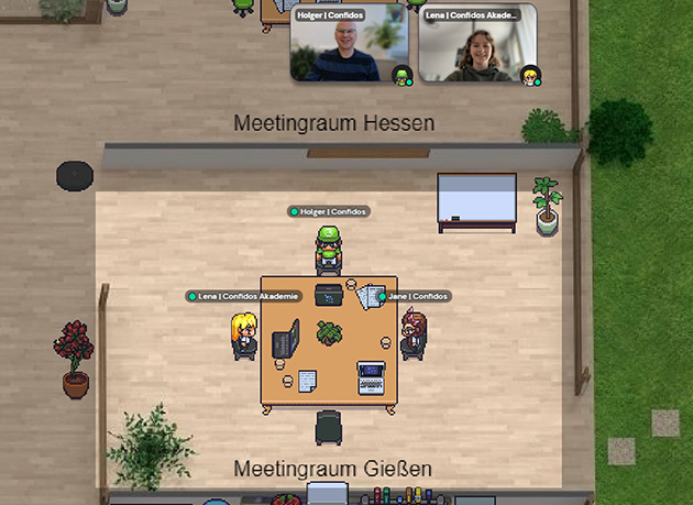 Ein Meeting in der virtuellen Arbeitswelt