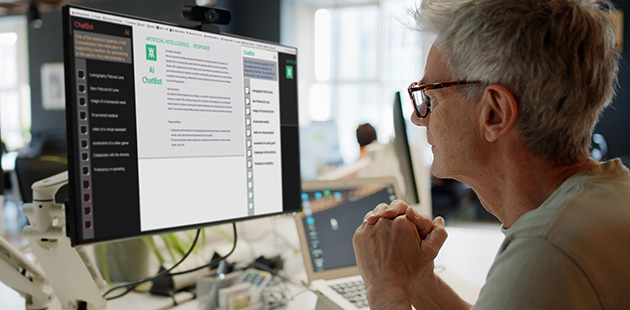 Person arbeitet an Computer